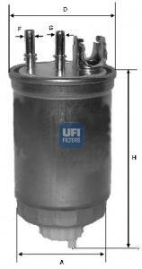 Фильтр топливный FIAT DOBLO, PUNTO II 1.9 D 99-07 (OE) (пр-во) UFI 24.412.00 (фото 1)