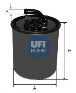 Фильтр топливный MERCEDES SPRINTER 2.2, 2.7 CDI 99-, VITO 2.2 CDI 99- (пр-во) UFI 24.416.00 (фото 1)