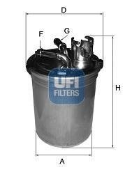 Фильтр топливный AUDI A4, A6 2.0 TDi 04-11 (пр-во) UFI 24.451.00 (фото 1)