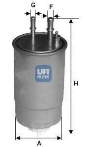 Фильтр топливный FIAT DOBLO 1.3 D, DUCATO 2007 2.0-3.0 JTD 06- (OE) (пр-во) UFI 24.ONE.01 (фото 1)