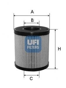 Фильтр масляный PEUGEOT, CITROEN, FORD 1.4 16V, 2.0 HDI 04- (пр-во) UFI 25.060.00 (фото 1)