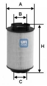 Фильтр топливный VAG 1.9, 2.0 TDI 04- (пр-во) UFI 26.014.00 (фото 1)