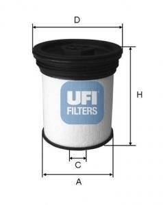 Фильтр топливный JEEP CHEROKEE 2.0-3.0 CRD 10- (OE) (пр-во) UFI 26.019.01 (фото 1)