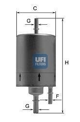 Фильтр топливный AUDI A4 1.8T 00-08 (OE) (пр-во) UFI 31.830.00 (фото 1)