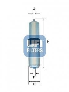 Фильтр топливный BMW 1, 2, X1 1.4-2.0 d 15- (OE) (пр-во) UFI 31.926.01 (фото 1)