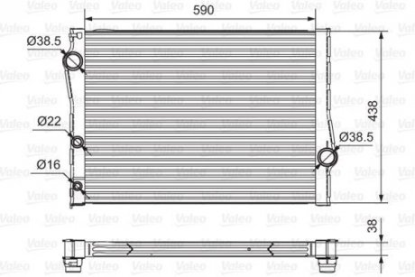 Радиатор охолодження BMW X5 (E70)/X6 (E71/E72) 3.0d/3.5i/4.0d 07- Valeo 701549 (фото 1)