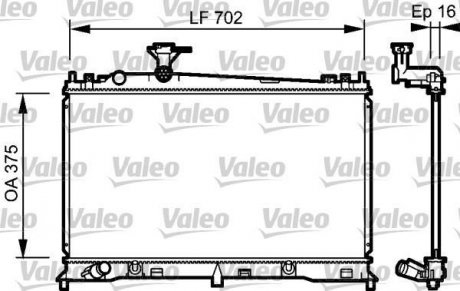 Радіатор охолодження Mazda 6 2.0 02-07 (375x678x16) Valeo 734483 (фото 1)