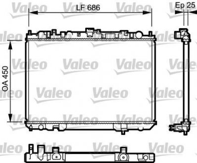 Радиатор охолодження NISSAN X-TRAIL FL 2.2 DCI 4X4 (вир-во) Valeo 735081 (фото 1)