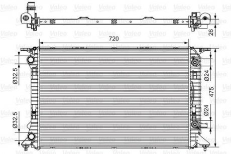 Радіатор охолодження Audi A4/A5/A6/Q3/Q5 1.4-3.0d 07- Valeo 735472 (фото 1)