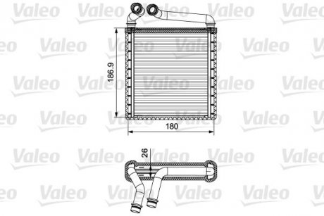 Радіатор пічки VW Golf/Passat 03-14 Valeo 811500 (фото 1)