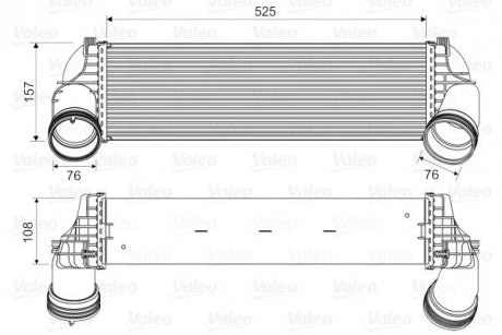 Радиатор інтеркулера BMW X5 (E70/F15/F85)/X6 (E71/E72/F16/F86) 2.0D/3.0D 07- N54 B30/N55 B30/N20 B20 Valeo 818562 (фото 1)