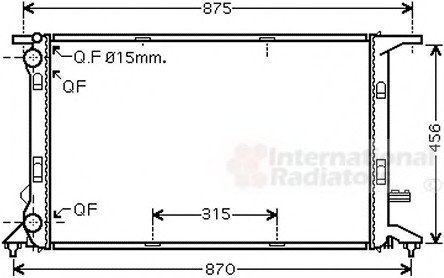 Радиатор охолодження AUDI 2.0 TFSi MT (вир-во) Van Wezel 03002292 (фото 1)