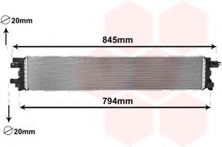 Радіатор інтеркулера Audi A4/A5/S4/S5 Quatro (вир-во) Van Wezel 03002366 (фото 1)