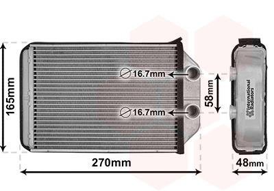 Радіатор обігрівача AUDI A 6/S 6 (C5) (01-) (вир-во) Van Wezel 03006393 (фото 1)