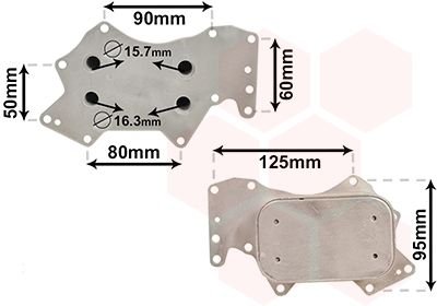 Радиатор маслянный AUDI A4, A6; VW TOUAREG (пр-во) Van Wezel 03013711 (фото 1)