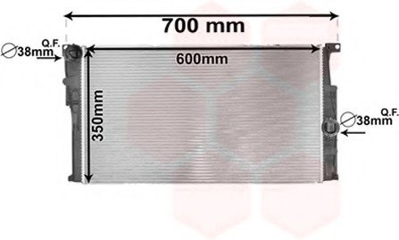 Радіатор охолодження BMW 1 (F20/F21)/3 (F30/F80) 11- B38/B47/N13/N20/N47/N55 Van Wezel 06002446 (фото 1)