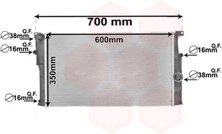 Радиатор охолодження BMW 3 (F30/F80) 12-18 N57 Van Wezel 06002449 (фото 1)