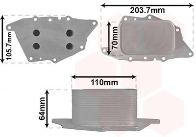 Радіатор масляний BMW 1 (F20/F21)/2 (F45) 1.5/2.0D 15- B37/B38/B46/B48 Van Wezel 06013700 (фото 1)