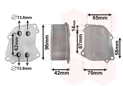 Радиатор оливний BMW 1 (F20/F21)/3 (F30/F80) 11- N13 B16 (теплообмінник) Van Wezel 06013727 (фото 1)