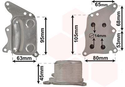 Радіатор масляний Citroen C4/C5/Peugeot 207/308/508/5008 1.6 08- (теплообмінник) Van Wezel 06013729 (фото 1)