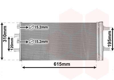 Радиатор кондиціонера (з осушувачем) BMW 1 (F40)/2 (F45/F44/F46)/X1 (F48)/X2 (F39) B37/B47 14- Van Wezel 06015702 (фото 1)