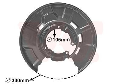 Захист диска гальмівного (заднього) (R) BMW 3 (F30/F80) 11- Van Wezel 0627374 (фото 1)