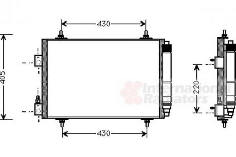 Радиатор кондиціонера (з осушувачем) Citroen C5 1.8-3.0 01-04 Van Wezel 09005192 (фото 1)