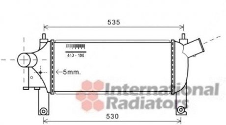 Интеркулер NISSAN NAVARA (2005) 2.5 DCI (вир-во) Van Wezel 13004339 (фото 1)