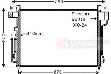 Конденсор кондиционера NAVARA/PATHF 25DCi 05- Van Wezel 13005299 (фото 1)