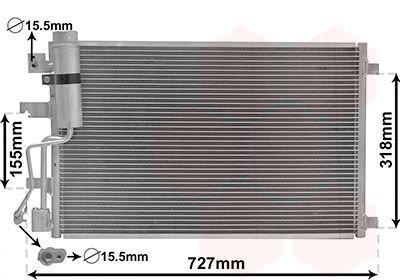 Радиатор кондиціонера (з осушувачем) Nissan Qashqai 2.0dCi 07-13 Van Wezel 13015290