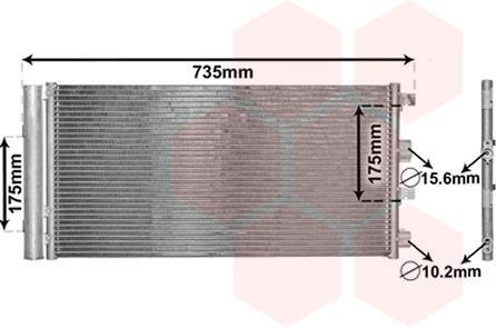 Конденсор кондиционера DUSTER 4/10 > 18 Van Wezel 15005004 (фото 1)