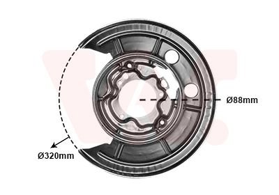 Захист диска гальмівного (L) Citroen Jumper/Fiat Ducato/ Peugeot Boxer 06- Van Wezel 1651373