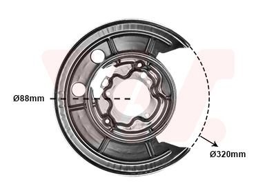 Захист диска гальмівного (R) Citroen Jumper/ Fiat Ducato/ Peugeot Boxer 06- Van Wezel 1651374 (фото 1)