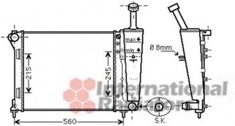 Радиатор охолодження Fiat 500/Panda/Ford Ka 1.2 07- Van Wezel 17002345 (фото 1)