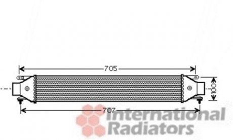 Радиатор інтеркулера Fiat Doblo 1.6/2.0D 10- Van Wezel 17004392 (фото 1)