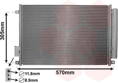 Радиатор кондиционера FIAT 500, PANDA/ FORD KA (пр-во) Van Wezel 17005347 (фото 1)
