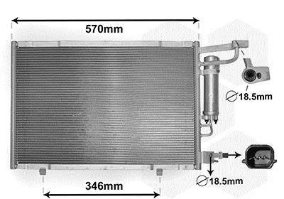 Радиатор кондиціонера FIESTA VI 1.5 TDCi 02/13+ (вир-во) Van Wezel 18005615 (фото 1)