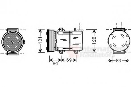 Компрессор кондиціонера Ford Transit 2.4D/3.2D 00-14 Van Wezel 1800K167 (фото 1)