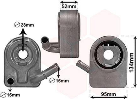 Радиатор масляний Focus 1.6i/1.6i Ecoboost (вир-во) Van Wezel 18013700 (фото 1)