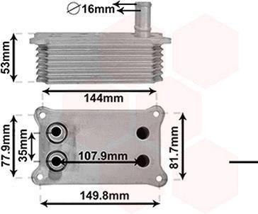 Радіатор масляний FORD MONDEO III (GE) (00-) 2.0 TDCi (вир-во) Van Wezel 18013705 (фото 1)