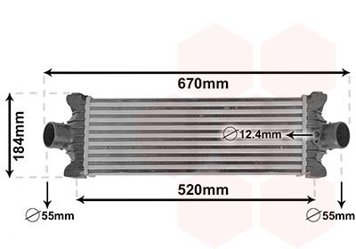 Радиатор інтеркулера Ford Transit/Tourneo 2.2D 11- Van Wezel 18014710 (фото 1)