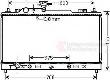 Радіатор охолодження MAZDA 6 (07-) 2.0 i 16V (+) (вир-во) Van Wezel 27002228 (фото 1)