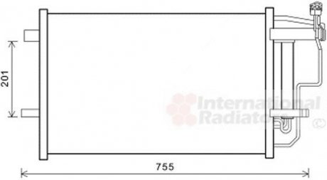 Радіатор кондиціонера (з осушувачем) Mazda 3 1.6-2.0MZR/2.3MPS T 08-14 Van Wezel 27005242 (фото 1)