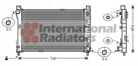 Радиатор охлаждения двигателя W203(C) MT/AT +/-AC 00-02 Van Wezel 30002286 (фото 1)