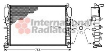 Радиатор охлаждения MB W211 E-Kl MT/AT 02- (пр-во) Van Wezel 30002341 (фото 1)