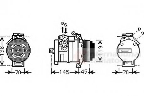 Компресор кондиціонера MB Sprinter (906) 06- Van Wezel 3000K530 (фото 1)