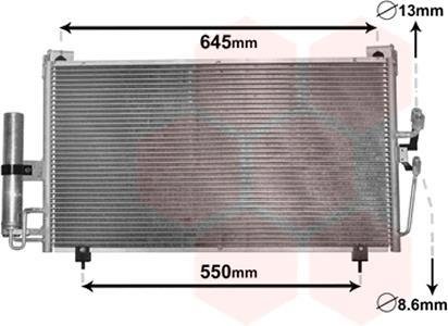 Радіатор кондиціонера (з осушувачем) Mitsubishi Outlander 2.0/2.4 02-06 Van Wezel 32005213 (фото 1)