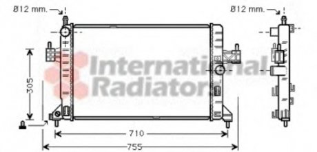 Радиатор охлаждения OPEL COMBO (00-) 1.7 DTi (пр-во) Van Wezel 37002305 (фото 1)