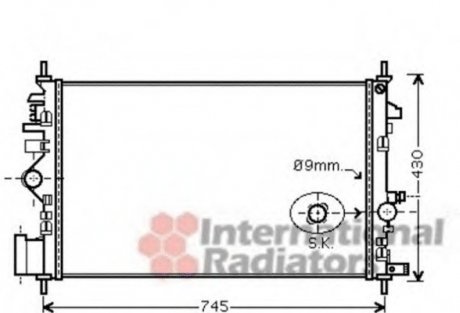 Радиатор охолодження Opel Insignia A/Chevrolet Malibu 1.6-2.4 08- Van Wezel 37002468 (фото 1)