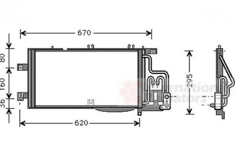 Радиатор кондиціонера (з осушувачем) Opel Combo/Corsa C 1.6 CNG/1.7D 00- Van Wezel 37005310 (фото 1)